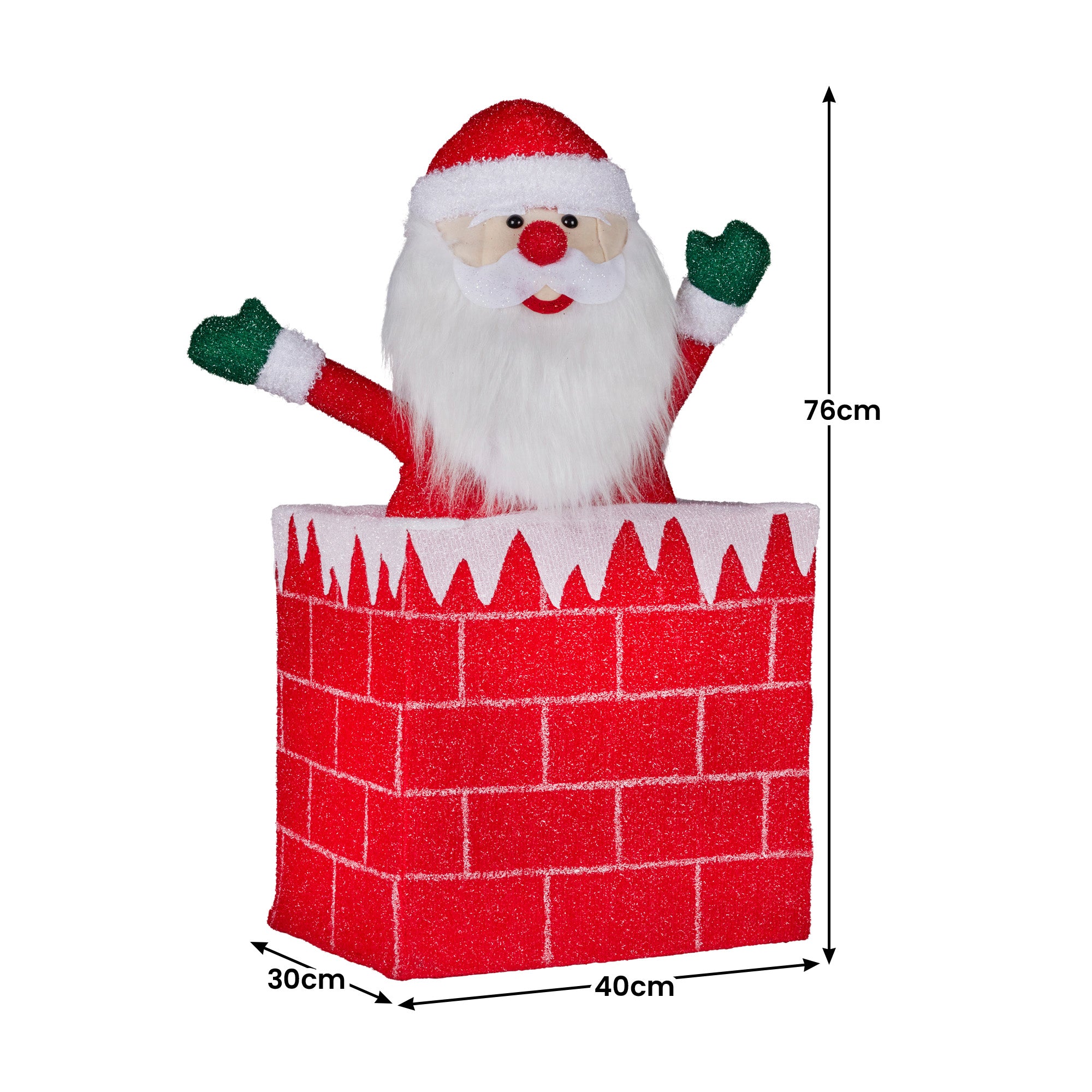 Christabelle 76cm Animated Santa In Chimney Christmas Tree Led Lights Ornament