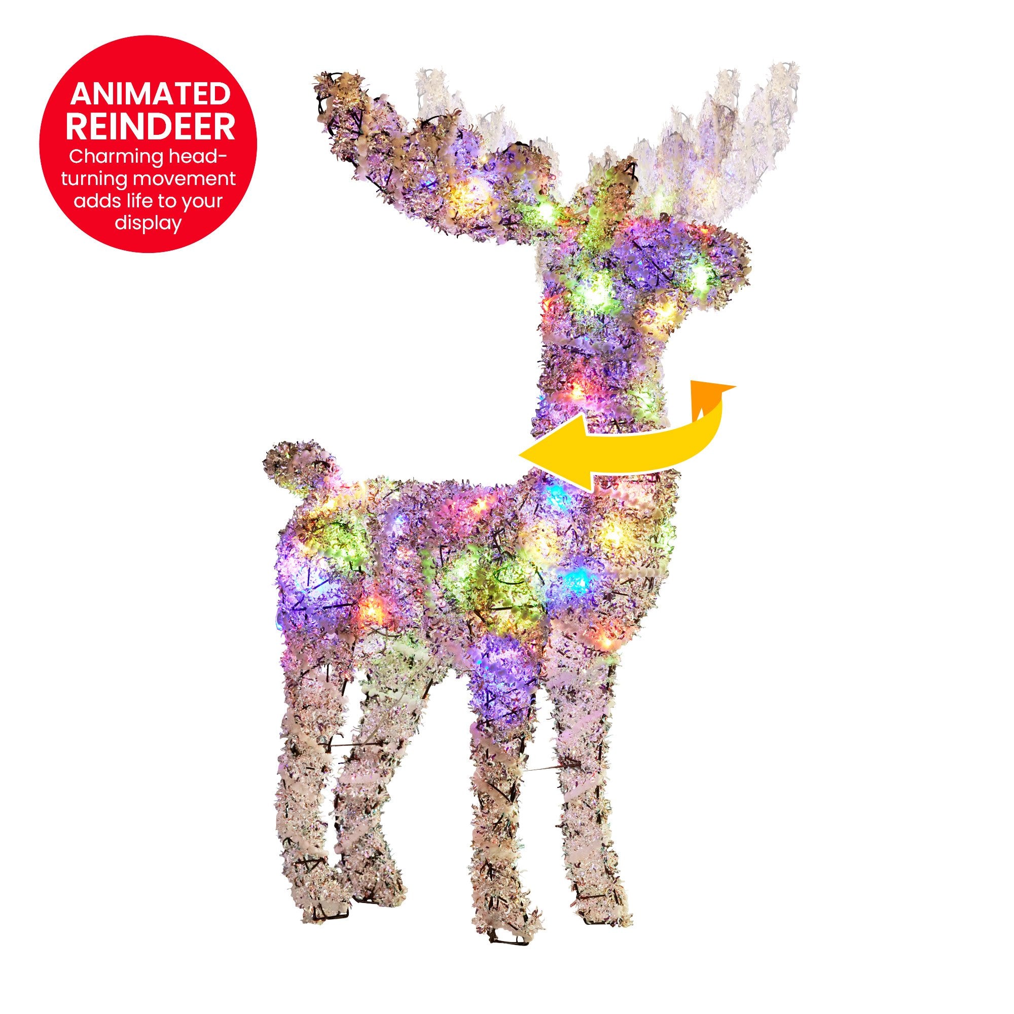 Christabelle 112cm Animated Reindeer Christmas LED Lights Indoor Outdoor Yard Statue Decoration