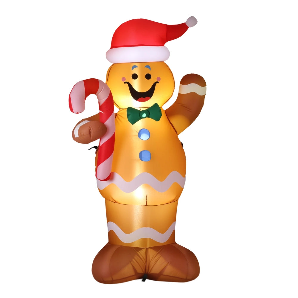 Jingle Jollys Christmas Inflatable Gingerbread Man 1.5M Height LED Decorations Illuminated